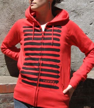 drool brushed hoody red